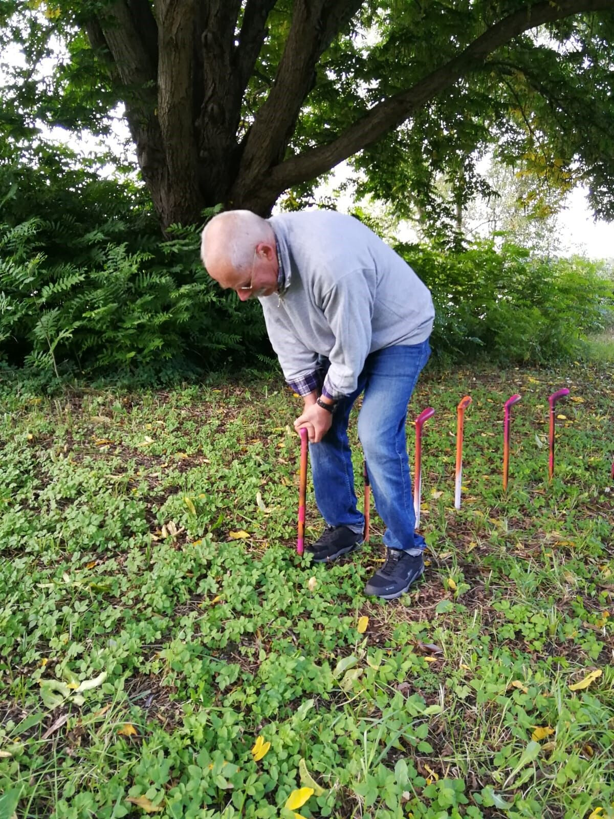 Kunst-Installation zum Weltaltentag am Osnabrücker Rubbenbruchsee.