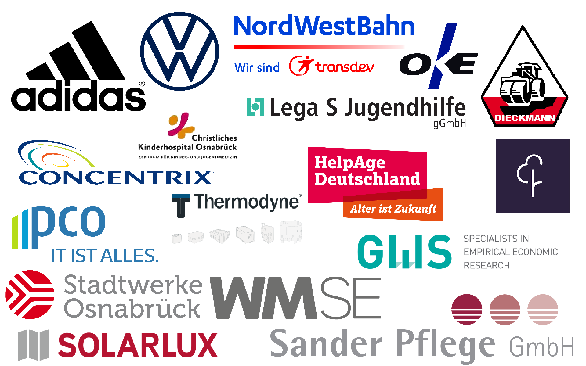 Logos der teilnehmenden Firmen am Firmenstaffellauf.