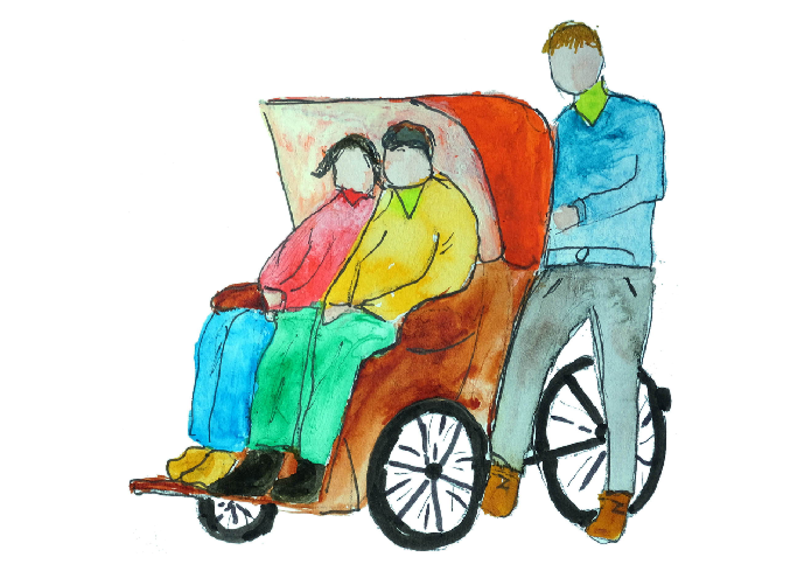 Illustration einer Rikscha