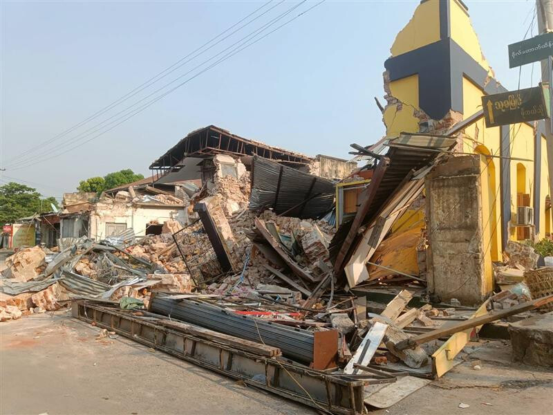 Bild von einem zerstörten Haus.