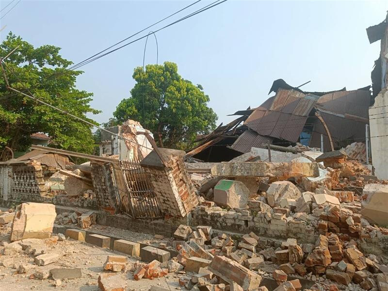 Bild von einem zerstörten Haus.